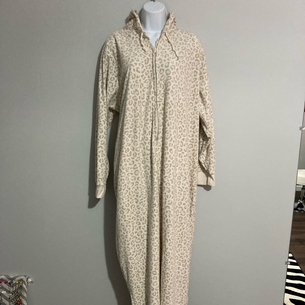 Fleece Leopard Onesie Pajamas